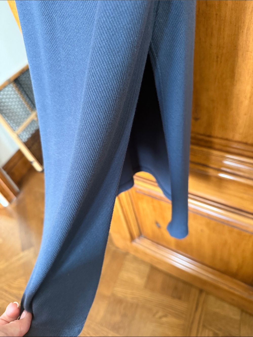 Sundry Ribbed Scoop Neck Top - Blue - Picture 4 of 4